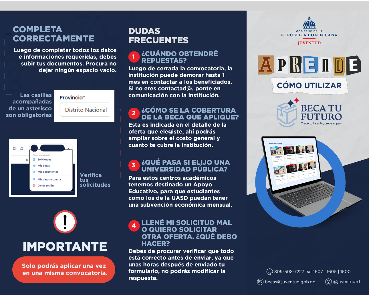 Oficina Senatorial anuncia programa de becas en colaboración con el ministerio de la Juventud